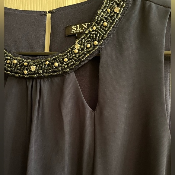 SLNY~DRESS~ NAVY SLEEVELESS~NWOT~6 - Picture 6 of 9